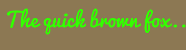 Image with Font Color 33FF00 and Background Color 8C7853